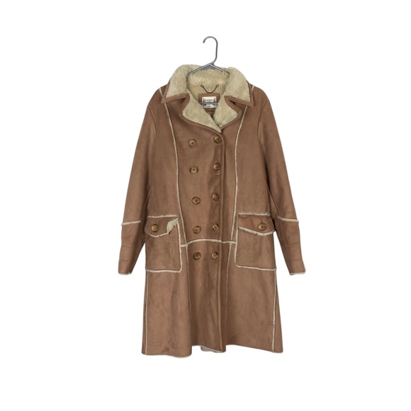 Vintage Y2K ruff hewn penny lane faux fur suede coat size xl 2000s - Picture 1 of 11